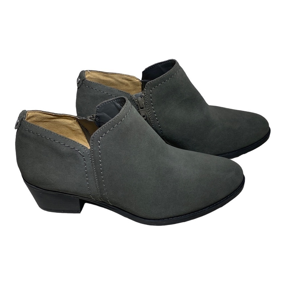 NEW Naturalizer Zarie Elephant Gray Suede Ankle Boots